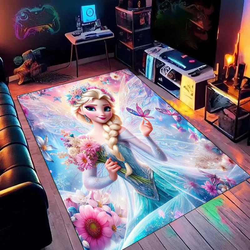 Frozen Anna and Elsa Pattern Rug - Non-slip Kitchen Mat, Outdoor Rug, Home and Bedroom Decor, Yoga Mat, Birthday Gift.