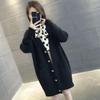 Korean Style Autumn Winter Sweater Coat for Women Loose Fit Mid Length Outdoor Knitted Cardigan