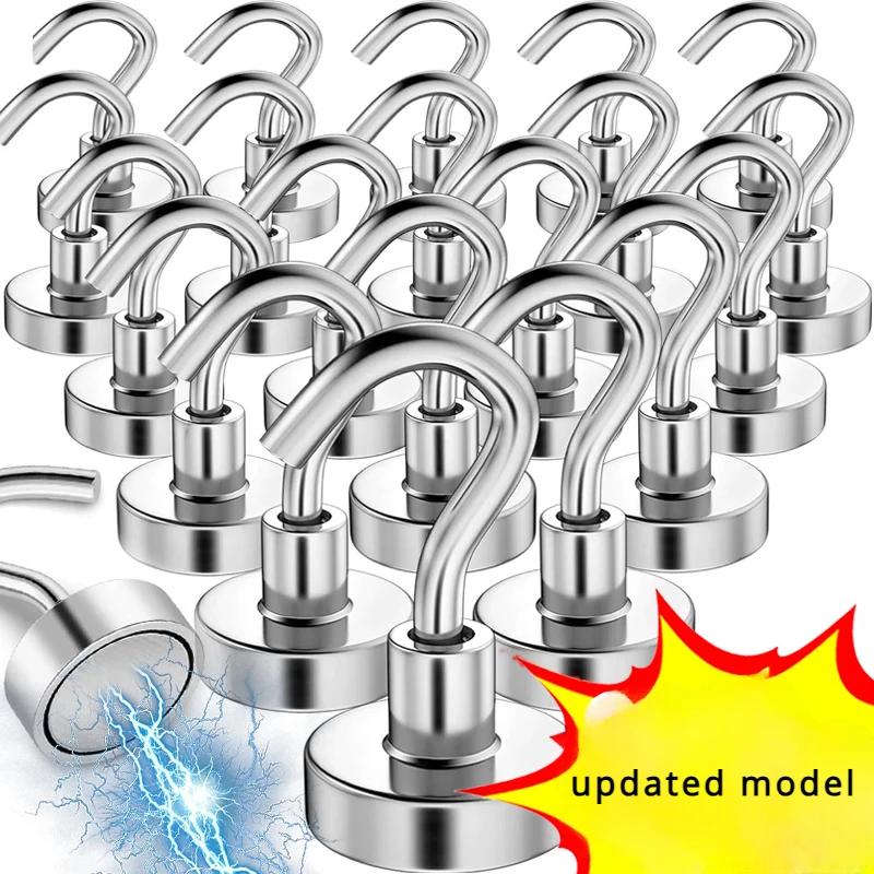 10/יח' וו מגנטי מתכת חזק לתלייה על הקיר וו מגנטי כבד מפתח בגדים וו אחסון לבית מטבח אמבטיה