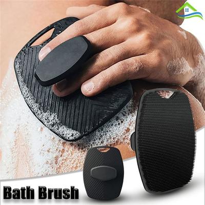 1Pcs Durable Gentle Silicone Exfoliating Brush Soft Black Grey Massage Bath Brush Body Cleansing Scrubber Shower