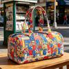 Gesteppte Reisehandtasche Lebendiger Pariser Blumenladen-Druck Wochenendtasche Bohemian 3D Freizeitreise Kräftige Grundfarben Blumenmarkt Florist Grafik