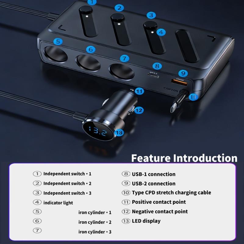 High Speed 36W USB Auto Power Converter Car Phone Device Adapter Works In Most Vehicles & Numerous Electronic Devices