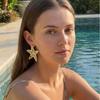 Gold Star Stainless Steel Ocean Style Earrings - Light Luxury & High-End Fashion