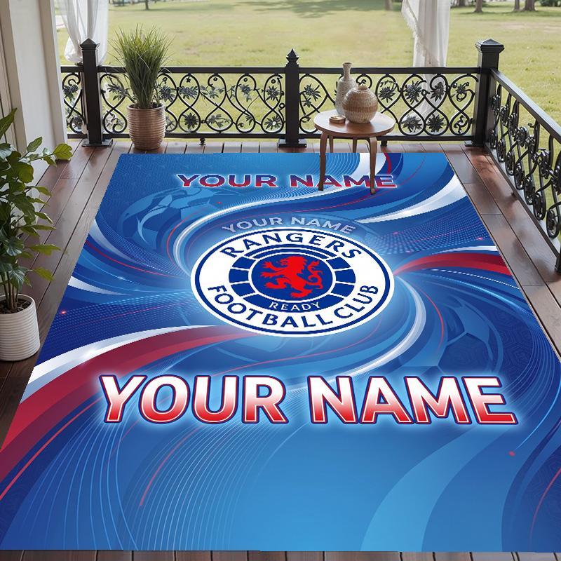 Custom Text Printed Rug Rangers FC Non Slip Floor Carpet For Home Room Decor