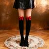 Velvet Thigh-High Stockings with Bow – Sexy Halloween Costume Socks