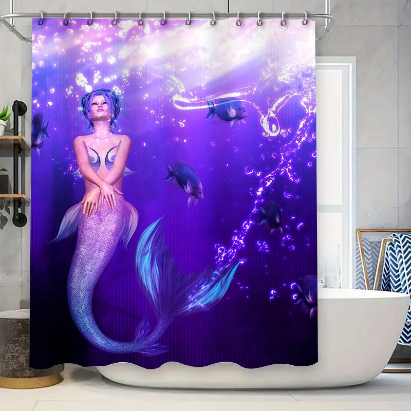 

Beach Home Decor Shower Curtain Starfish Skull Print In Navy Blue Waterproof Bathroom Liner For Living Space Decoration Size: 72 W60H190(CM)-1 Pcs