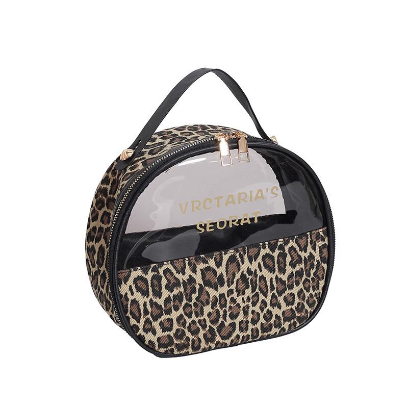 MDNG Leopard Print Semi-transparent Cosmetic & Toiletry Bag Small