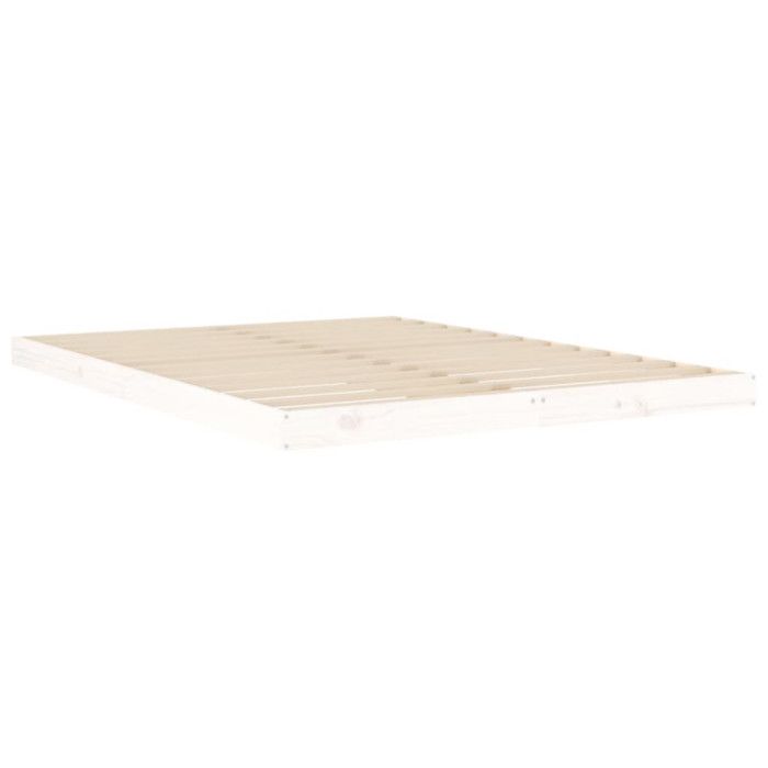823465 vidaXL Bed Frame White 140x190 Cm Solid Pine Wood