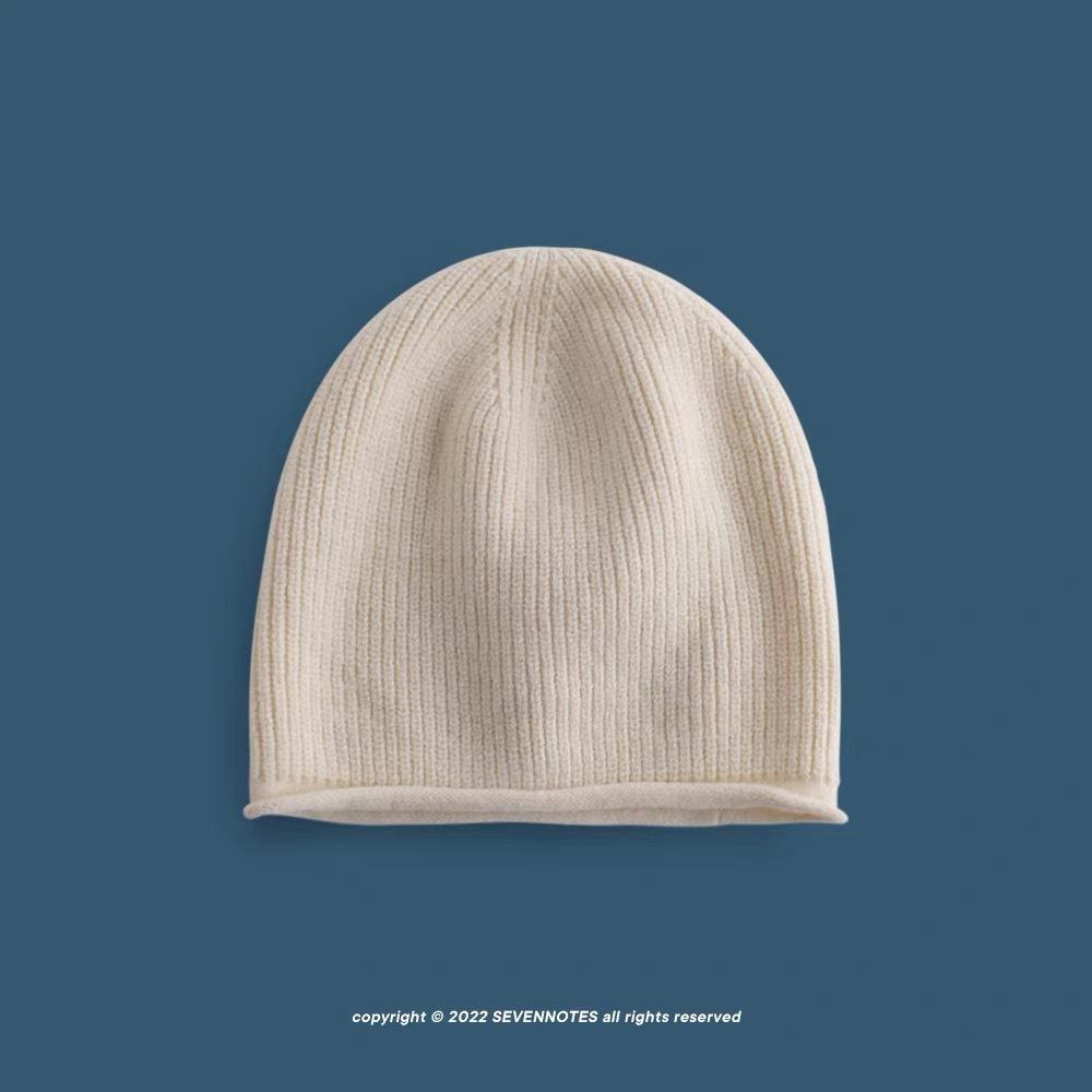Cold Loose Knitted Hat Men and Women Street Piles of Hats Big Heads Cold Hats Confinement Hat Autumn and Winter