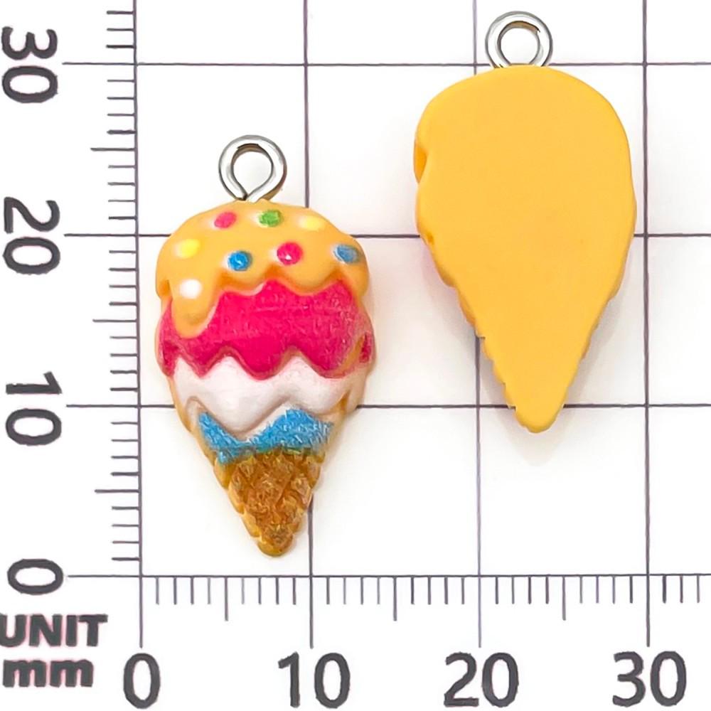 12-Color Resin Ice Cream Cone Charms for DIY Jewelry