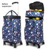 Telescopic Trolley Bag Supermarket Shopping Bag Folding Portable Lightweight Universal Wheel Travel Bag