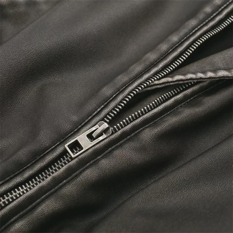 2023 Women's Imitation Leather Pilot Jacket - Spring/Autumn Motorcycle Cardigan