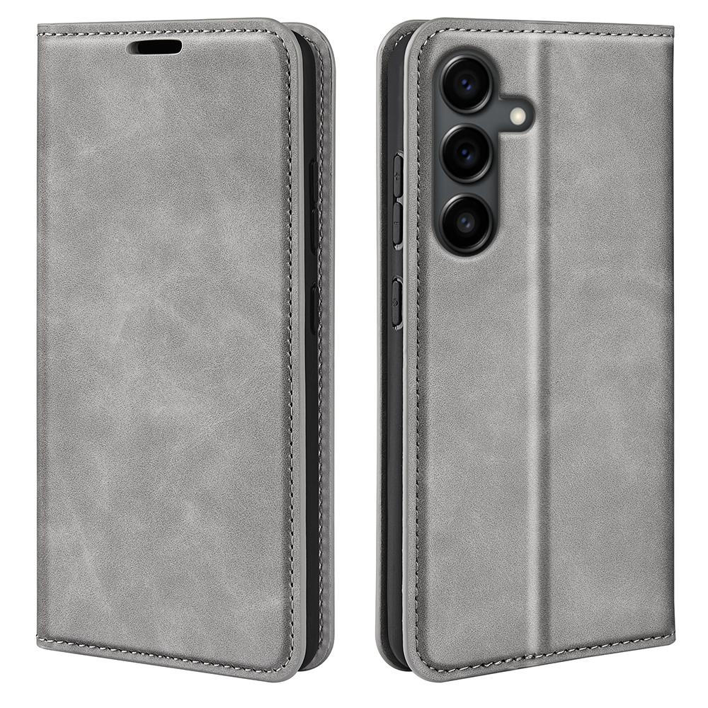 For Samsung Galaxy S25 FE Case Skin Touch Leather Wallet Phone Cover -  Black