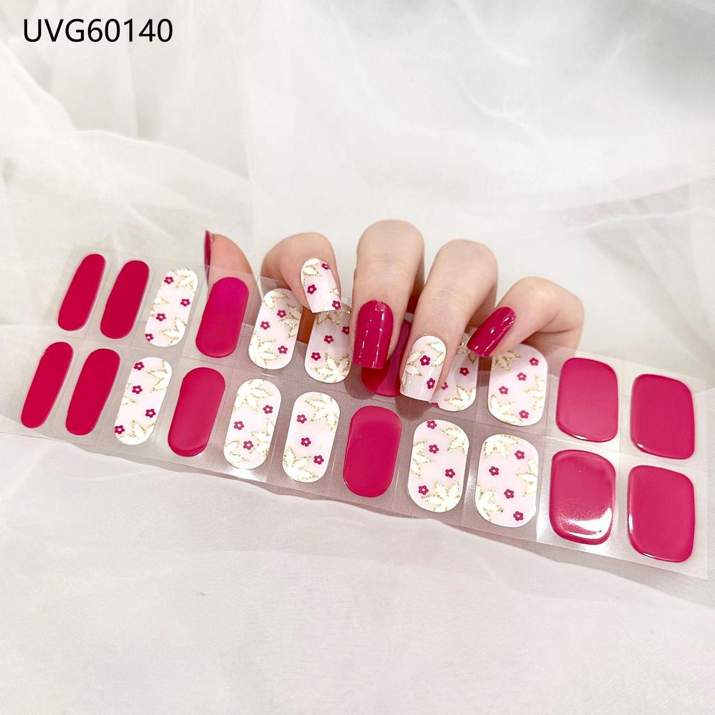 Transparent Nude UV Gel Nail Art Stickers: Semi-Cured, Semi-Baked Manicure Sheets