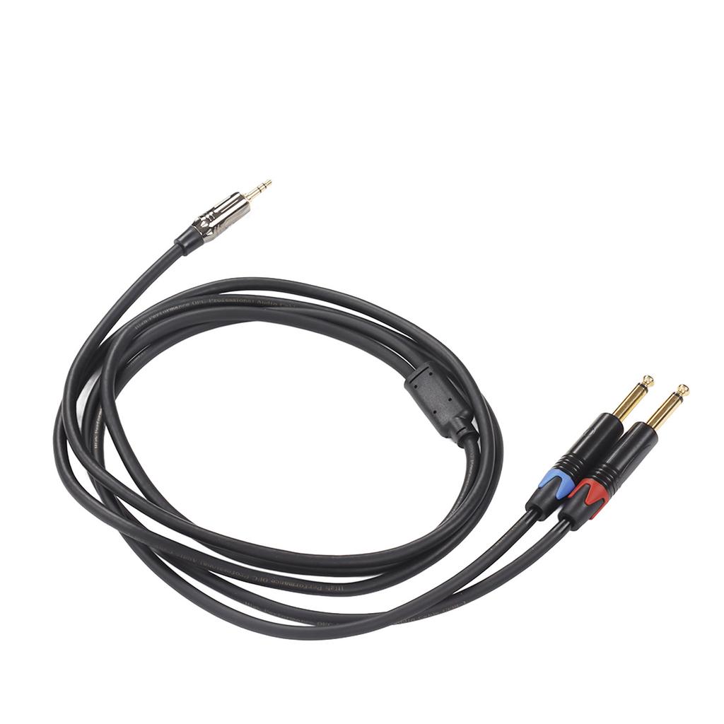 3.5mm 1Celsius8 Inch Male To Dual 6.35mm 1Celsius4 Inch TS Male Cable Stereo 1Celsius4 To 1Celsius8 Cable for Amplifier Mixer