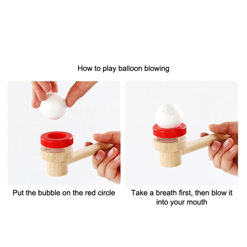 Suspended Blow Ball Toy Colorful Animal Head Blow Pipe Toy Kids Interactive Game Toy