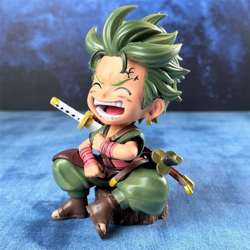 JT studio Samme stil One Piece 6,29 tommer/16 cm Sittende holdning Luffy Roronoa Zoro Partner Samleobjekt Små PVC-modell Leker Gaver