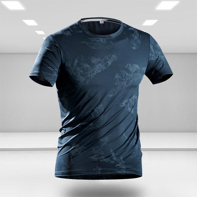 Large Size Short Sleeved T-shirt Men's Sports Ice Silk Quick Drying Half Sleeved Men's Ice Sensation Top