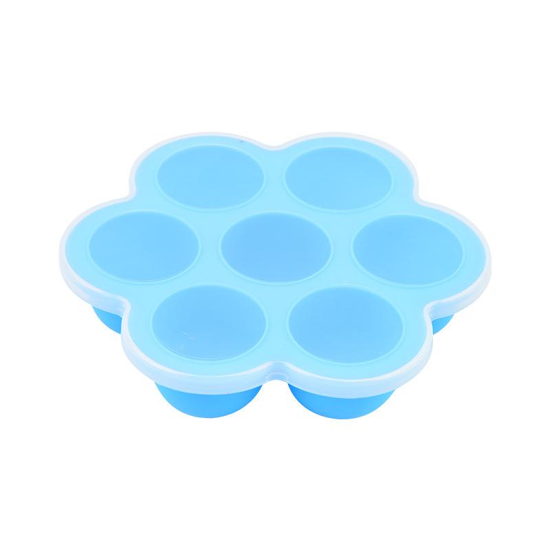 1PC Silicone Ice Grid Round with Lid Baby Food Box Silicone Jelly Box Ice Maker Flower Ice Cube Mold Kitchen Tools