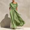 Abito da Donna Casual e alla Moda in Chiffon, Gonna Lunga