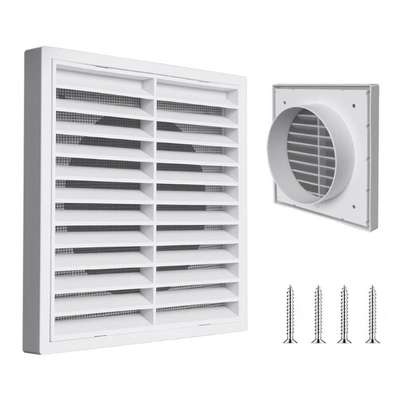 Square Diffuser Ducting Ventilation Cover with Screen Mesh Air Vent Cover for Bathroom Office Kitchen Ventilation