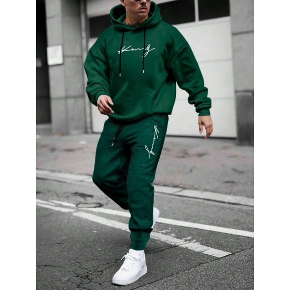 2024 Herbst und Winter Herren Zweiteilige Sportbekleidung mit Kapuze Casual Pullover Modisches Casual Sportswear Set