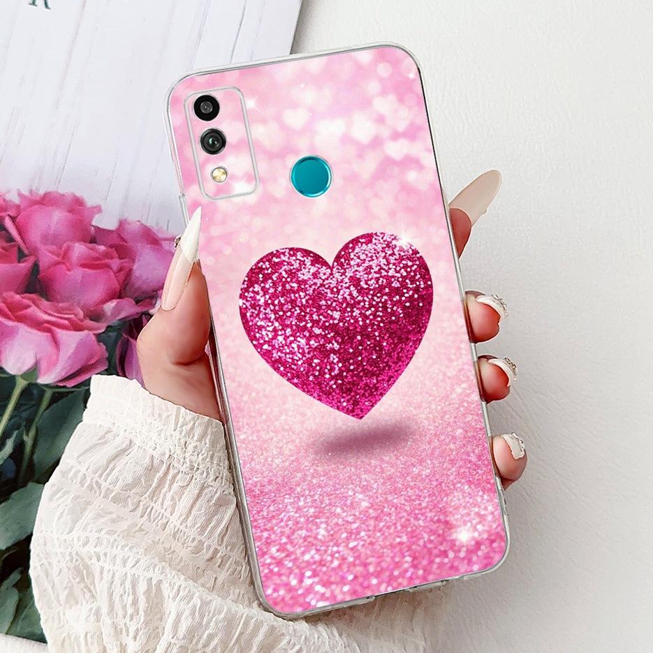 For Honor 9X Lite Case JSN-L21 JSN-L22 Cute Love Heart Painted Cover Soft Silicone Case For Honor 10X Lite DNN-LX9 10XLite Shell