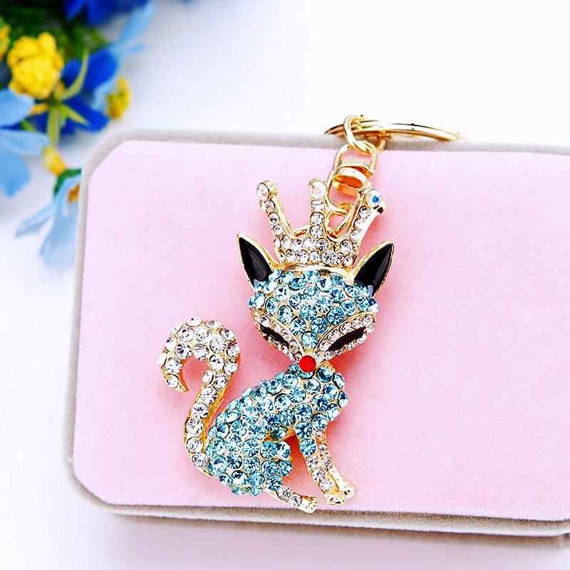 Cute Owl Crystal Rhinestones Crsytal Car Bag Keys Exquisite Pendant Cartoon Trendy Animal Key Chains Bag Charm
