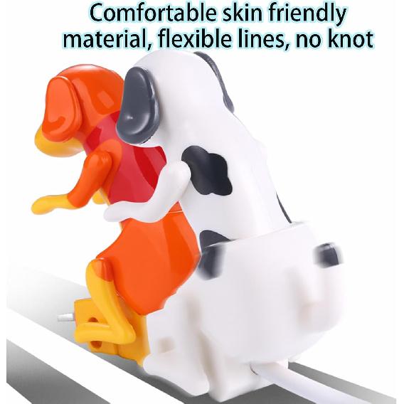 Funny Humping Dog Fast Charger Cable, Anxiety Dog Charger for Iphone, USB Dog Phone Charger That Moves Portable Stray Dog Charging Cable Dog Smart