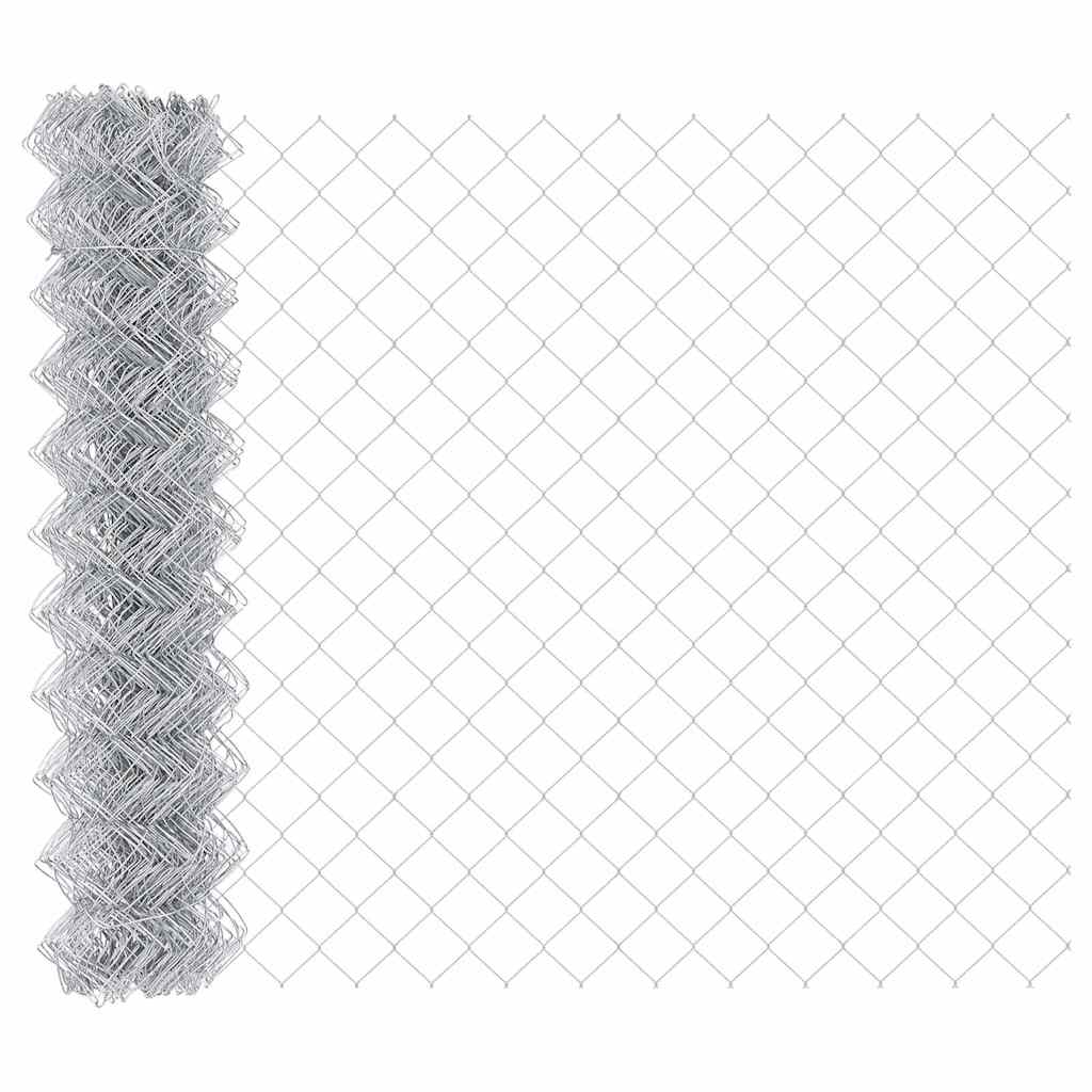 Chain Link Fence with Posts 10 x 1.4 m (W x H) Hot Dip Galvanized Steel