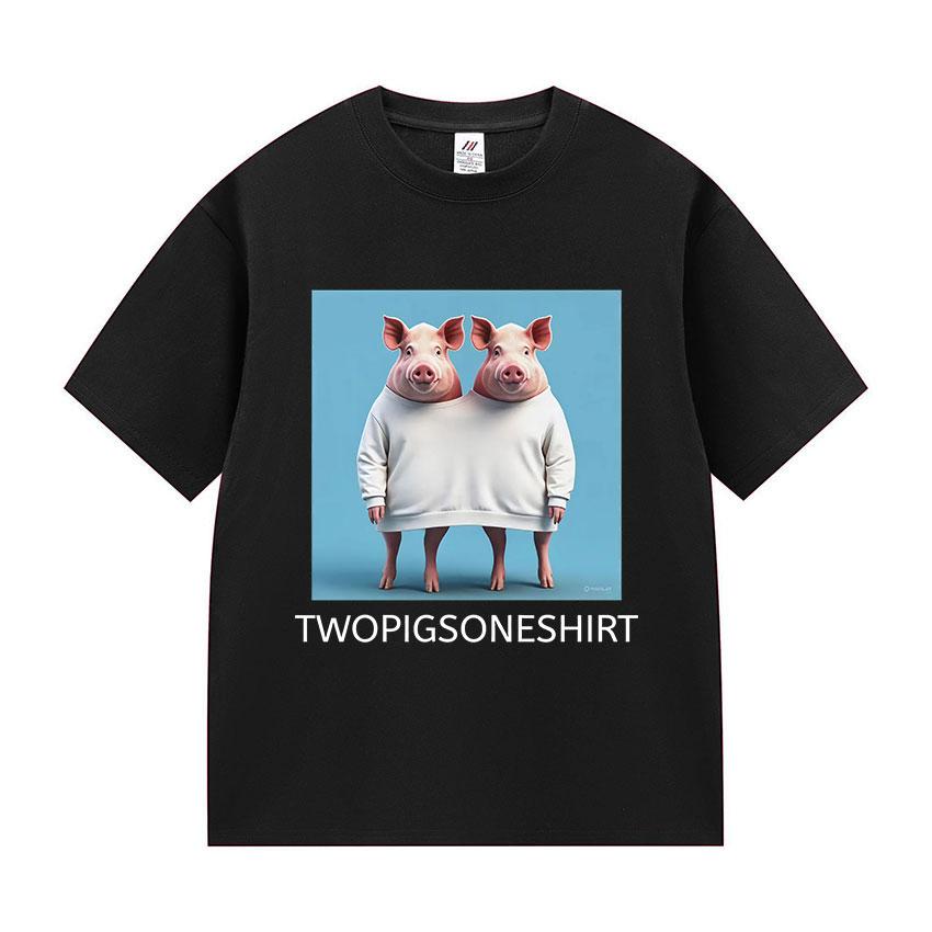 Funny Pig Meme Graphic Tshirt Men Women Humor Style Cotton Short Sleeve T Shirts Fashion High Quality Cotton T Shirt Streetwear