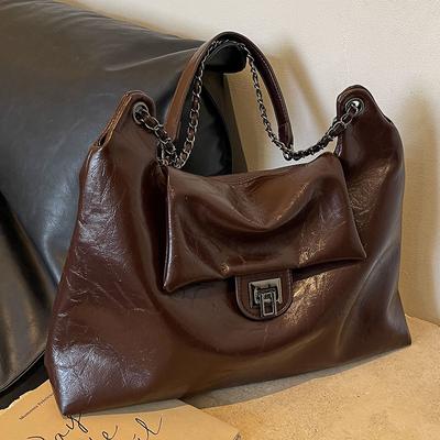 Large Capacity Bag Women's New High-end Fashion Chain Shoulder Bag Autumn and Winter Versatile Retro Tote Bag