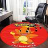 1pc Pokemon Charmander Office Round Area Rug, Indoor Mat Suitable For Office, Under Office Chairs Bedroom Living Room Home Decor, Room Deco