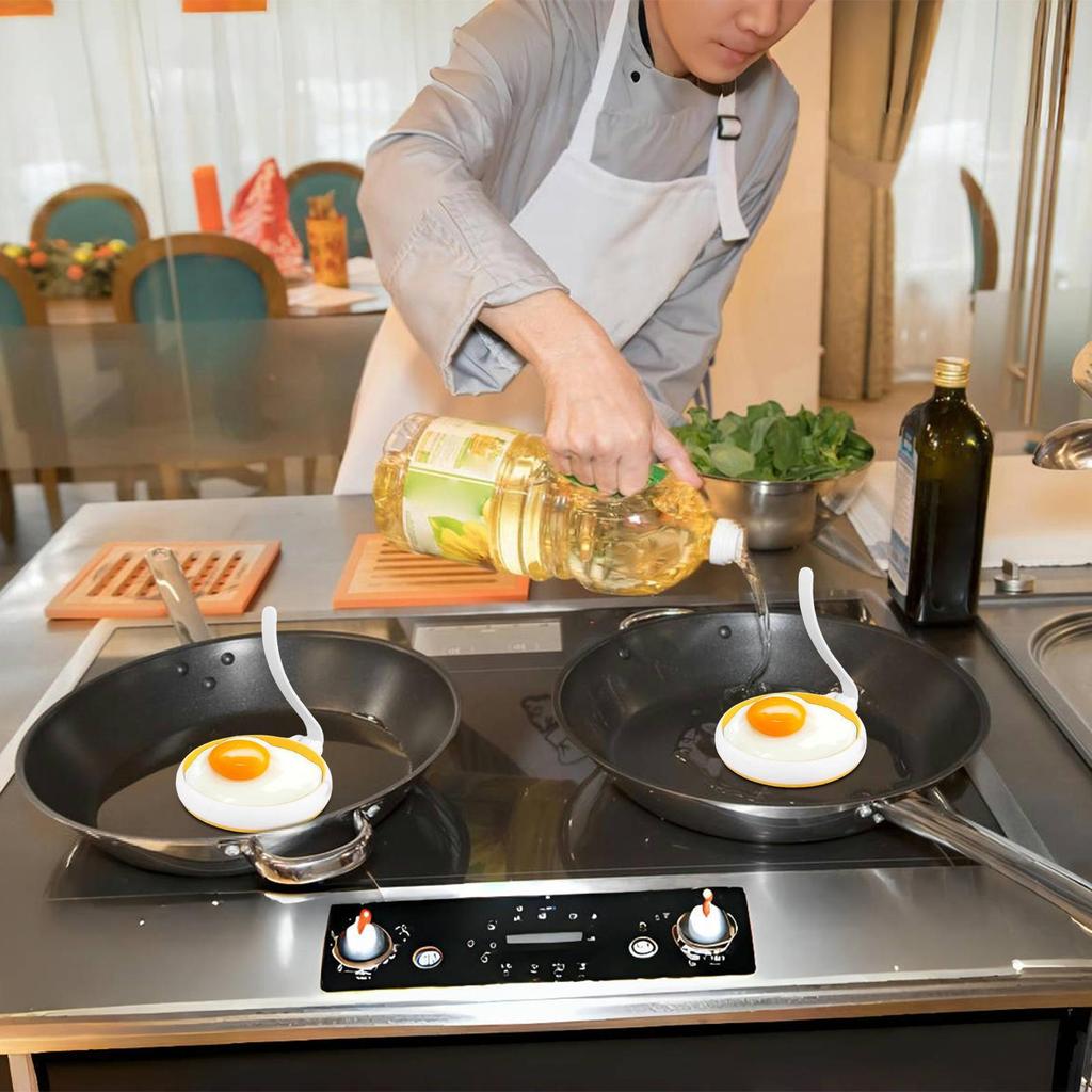 2 Piezas Molde Redondo para Huevos Moldeador Antiadherente Gadgets de Cocina Para Cocineros Desayuno Tortilla Panqueque Sándwich Hamburguesa Camping