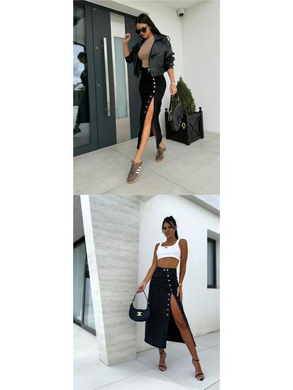 Women's High Waist Irregular Slit Denim Skirt - Sexy Slim Fit, Hip-Hugging