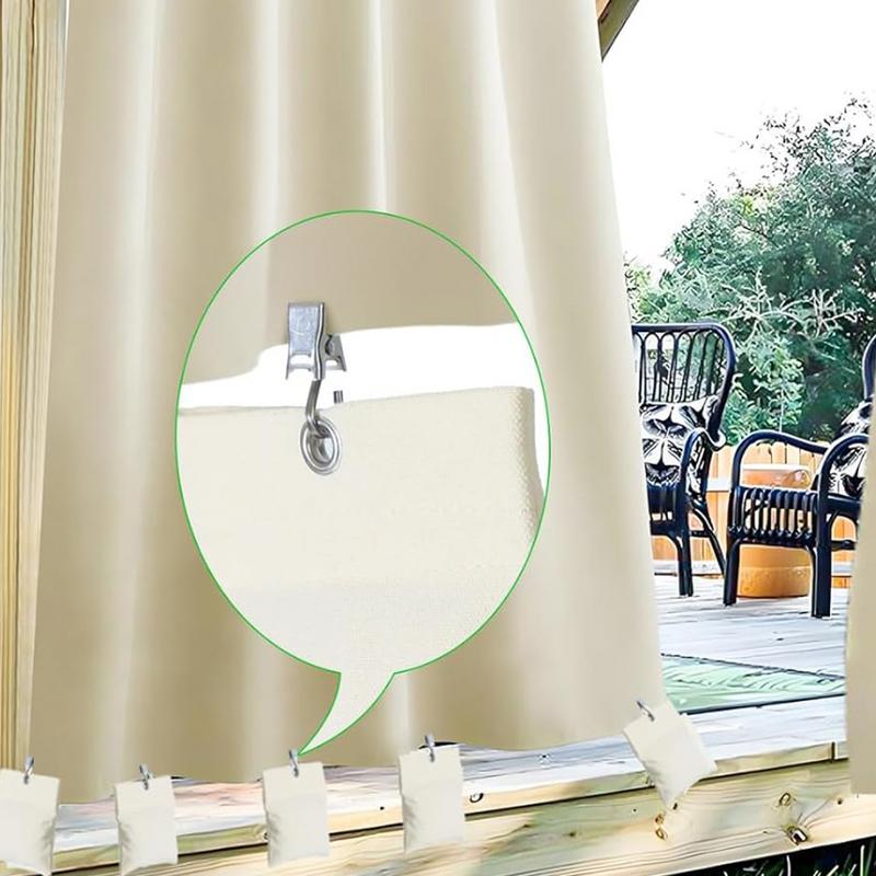 8pcs Outdoor Curtains Windproof Weighted Bags With Clip Balcony Curtains Cloth Weights For Pool Shower Bedroom Patio
