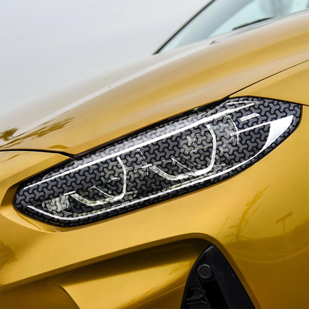 2PCS Car Headlight Rear Tail Light Honeycomb Stickers Vinyl Decals Trim Rear Light Film Taillight Lamp Cover Accessories 48x30cm