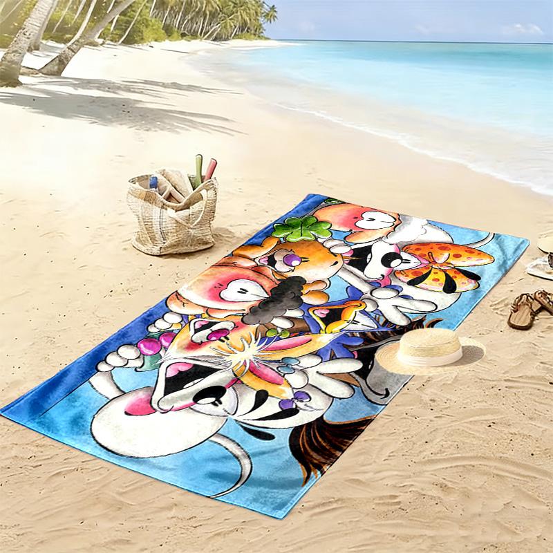 Diddl Print Strandtuch, Großes Weiches Schnelltrocknendes Handtuch für Strand Camping Schwimmen