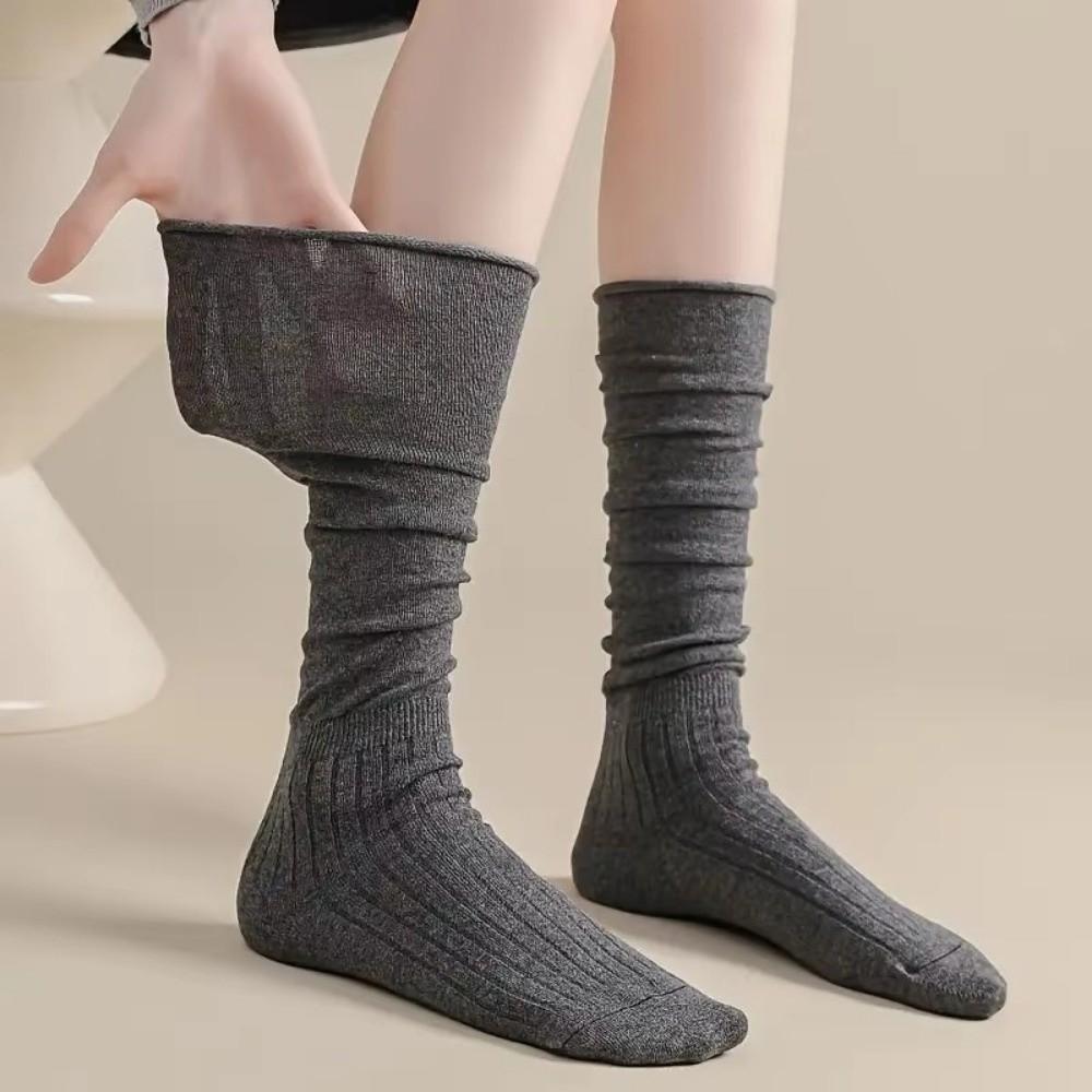Comfortable Calf Socks Soft Boots Stacking Socks Casual Knee High Socks  Women Stockings