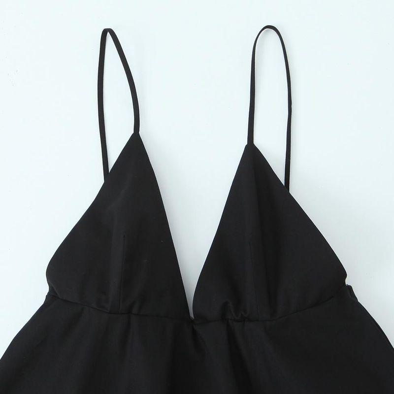 Kaslead New Arrival Women's Clothing Fashion Style Minimalist V Neck Sleeveless Strap Short Version Dress 2563002