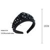 1Pcs Crystal Hairbands Luxurious Pearl Headbands Vintage Beaded Sponge Hair Hoop Handmade Anti-Slip Rhinestone Tiara Bridal