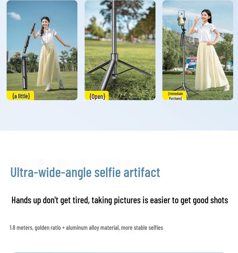 3-in-1 Magnetic Selfie Stick with Remote and Tripod for Outdoor Mobile Photography