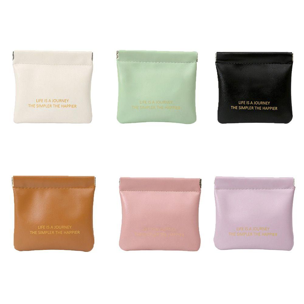 Napkin Storage Bag Women Change Storage Bag Leaf Spring Bag Lipstick Cosmetic Bag PU Coin Purse