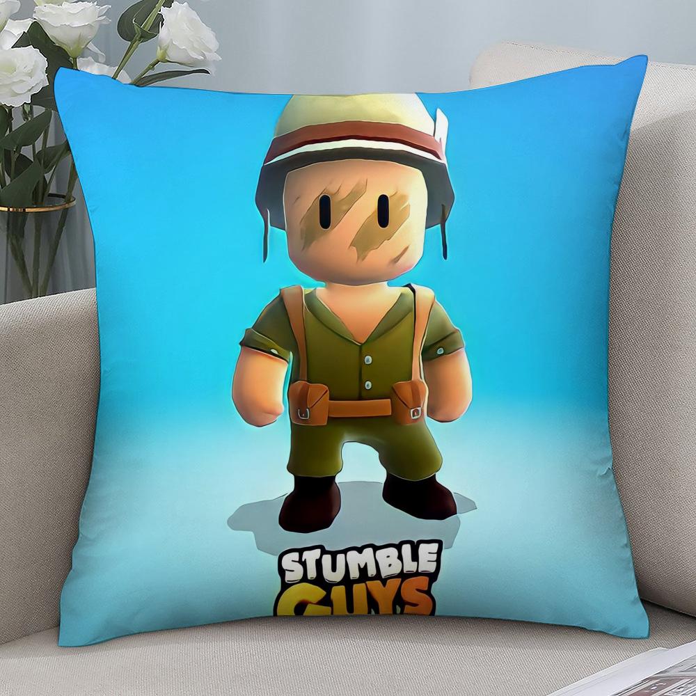 

Подушка Игровая Спящая S-Stumble Guys Декоративная Наволочка Короткий Плюш Диван Декоративный Подарок Дом Двусторонняя Печать Подушка 12x12in 30x30cm