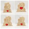 Wooden Dog Family Puzzle Loving Family Dog Jigsaw Puzzle with Red