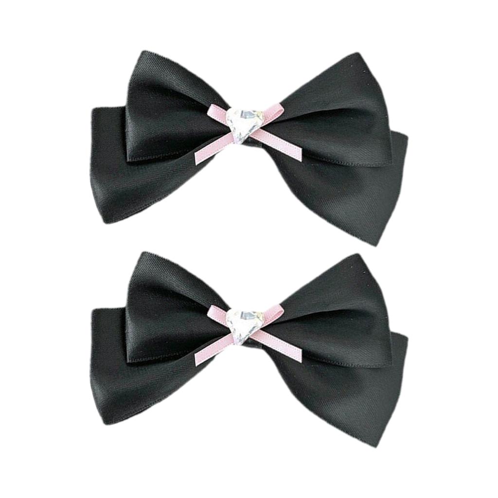 Ribbon Bow Hair Clip 2000s Style Side Clip Bow Diamante Gothic Bow Style Large Bowknot Balletcore Large Size