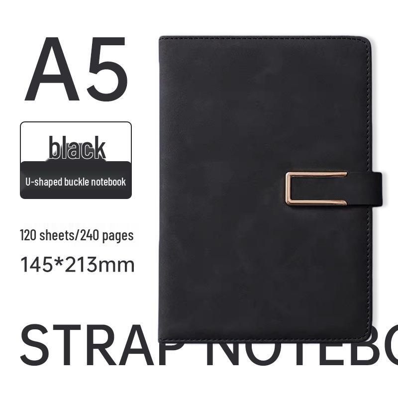 Elegant A5 U-Shaped Buckle Notebook Gift Set - Customizable for Business Meetings