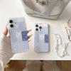 Splicing Plaid Bow Is Suitable for iPhone17Pro Mobile Phone Case Apple 16IMD14 Large Hole 13 Niche 15 Sets
