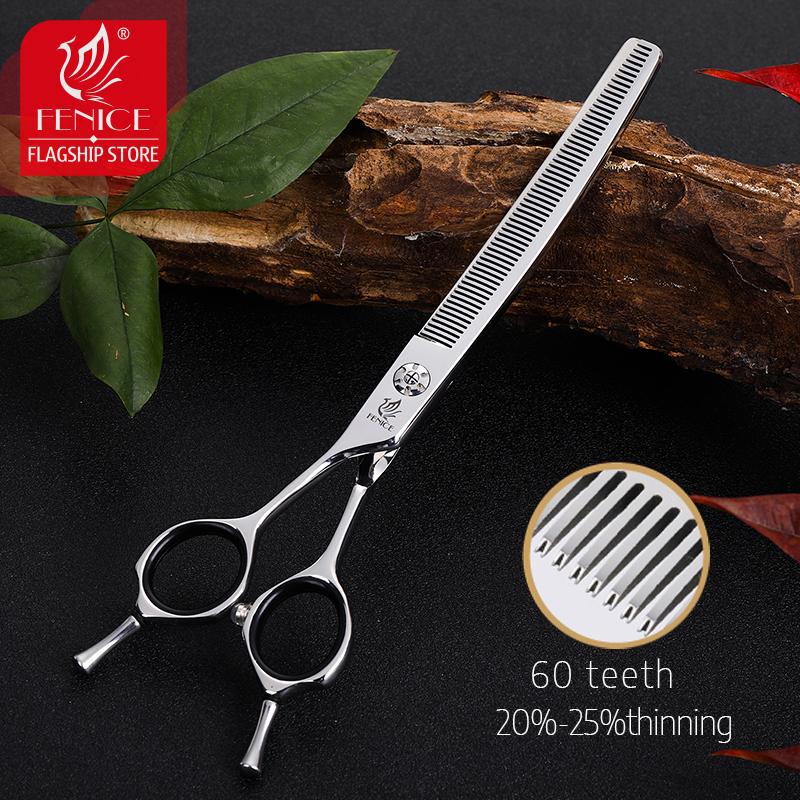 Fenice 7.0 Inch Left Handed Professional Dog Grooming Scissors Curved Thinning Dog Puppy Shears Pets Supplies Groomer Tools