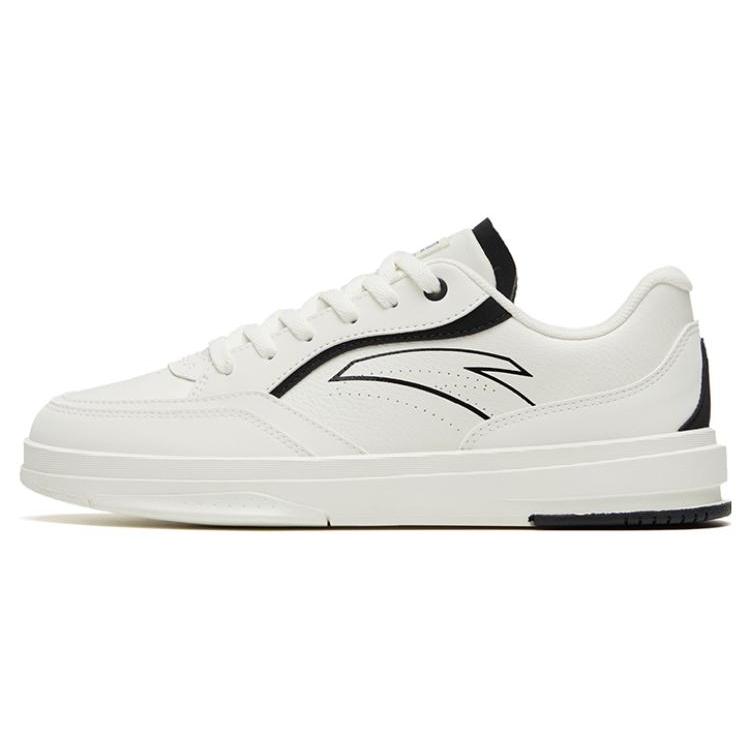 New Anta Life Collection Anti Slip Wear Resistant Low Top Skateboard Shoes Women's Black White 922328011-3
